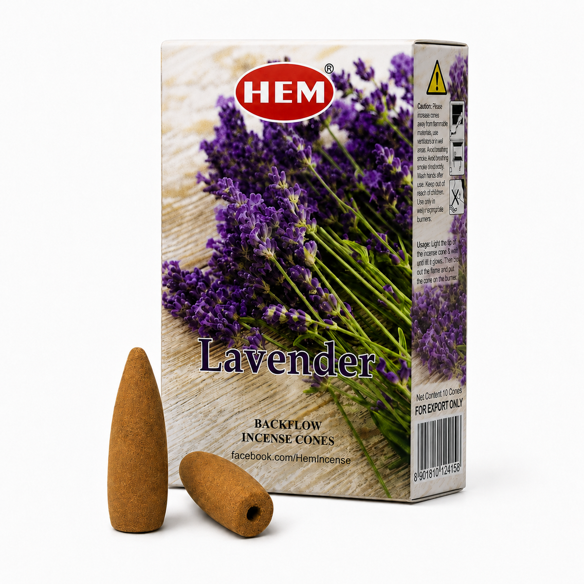 Incienso en Cono con Efecto Cascada Backflow con Aroma a Lavanda