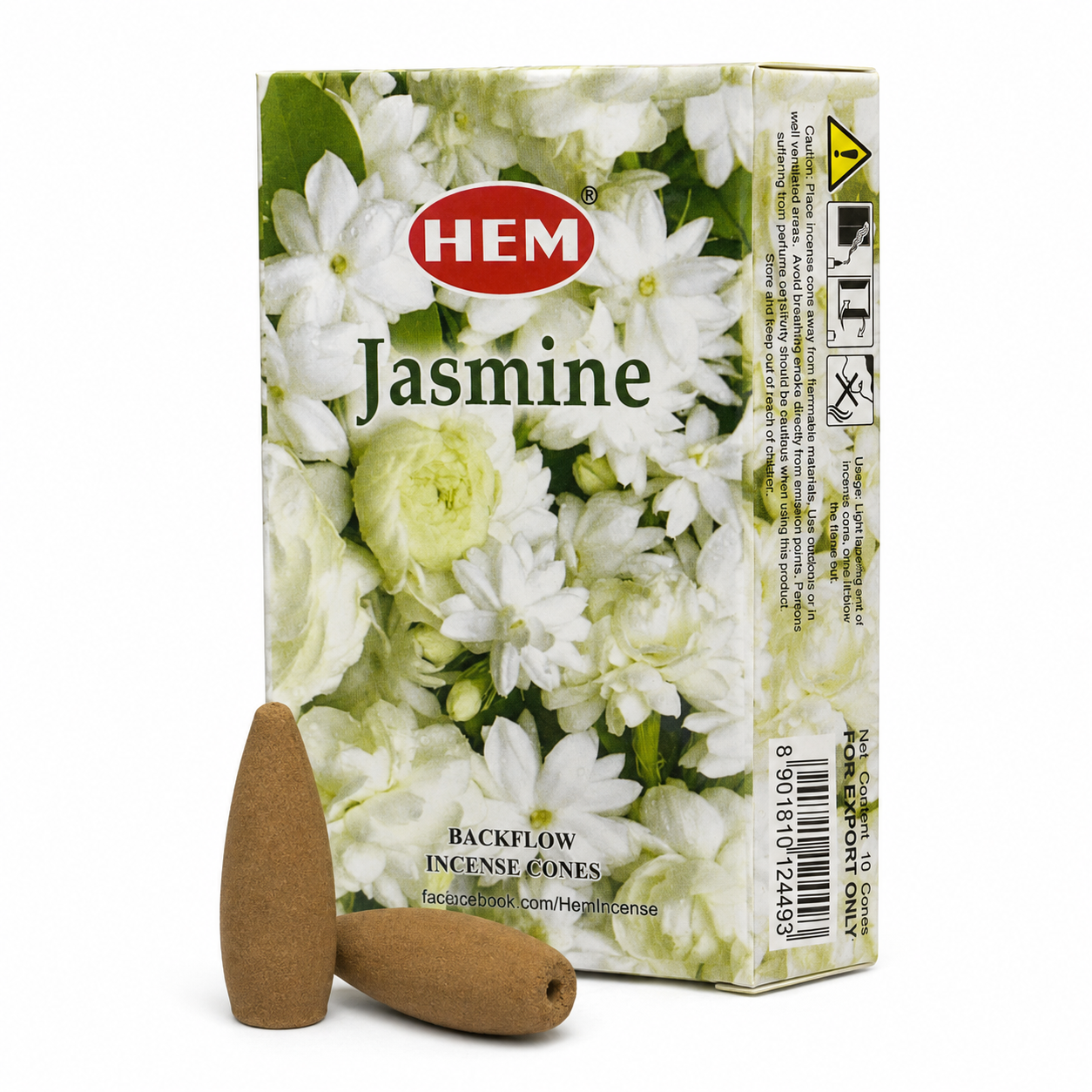 Incienso en Cono con Efecto Cascada Backflow con Aroma a Jazmín