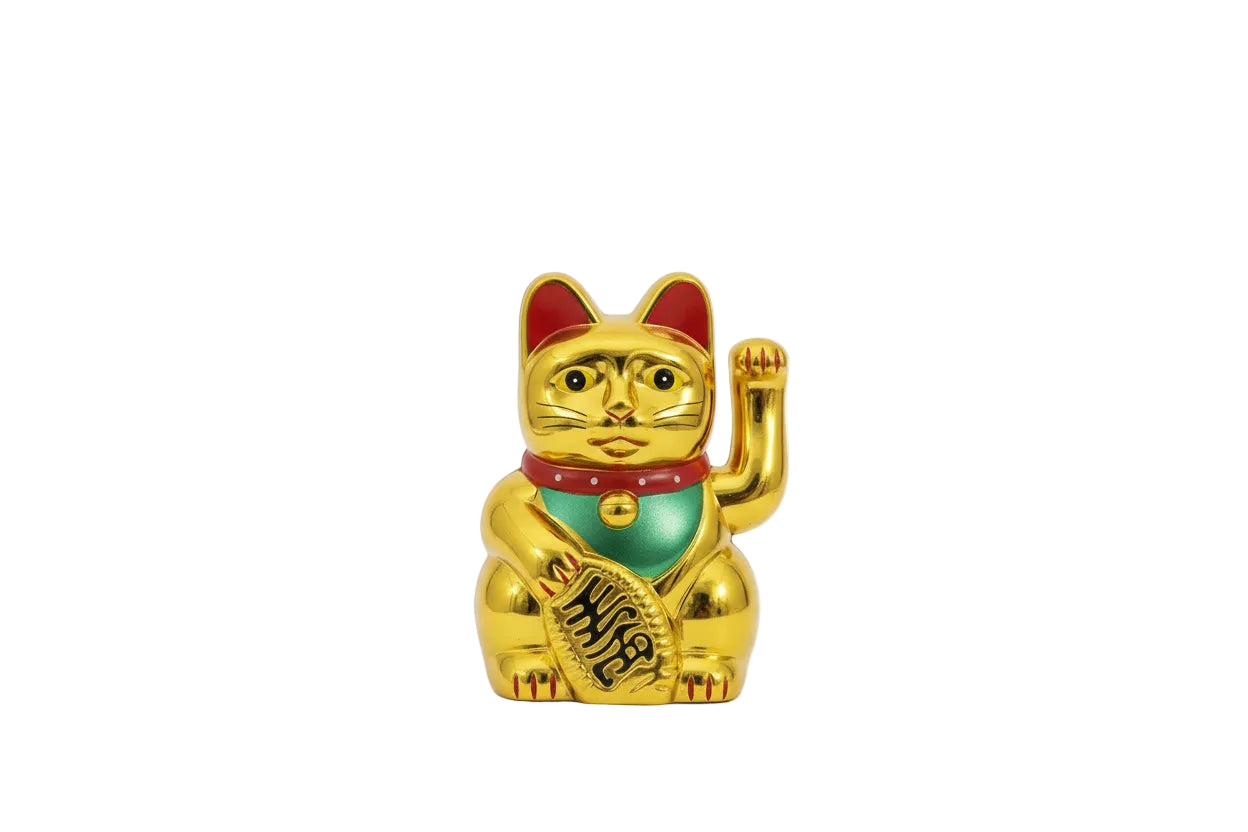 Mini Gato Dorado Clásico con Moneda