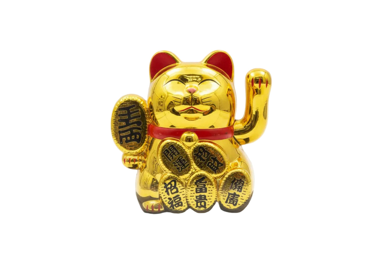 Mini Gato Dorado con Monedas