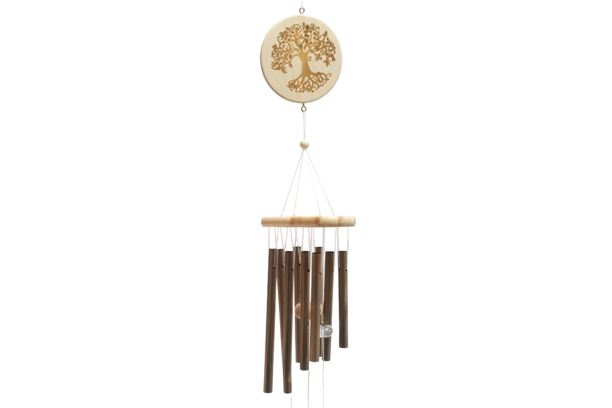 Campana de Viento Madera Árbol de la Vida