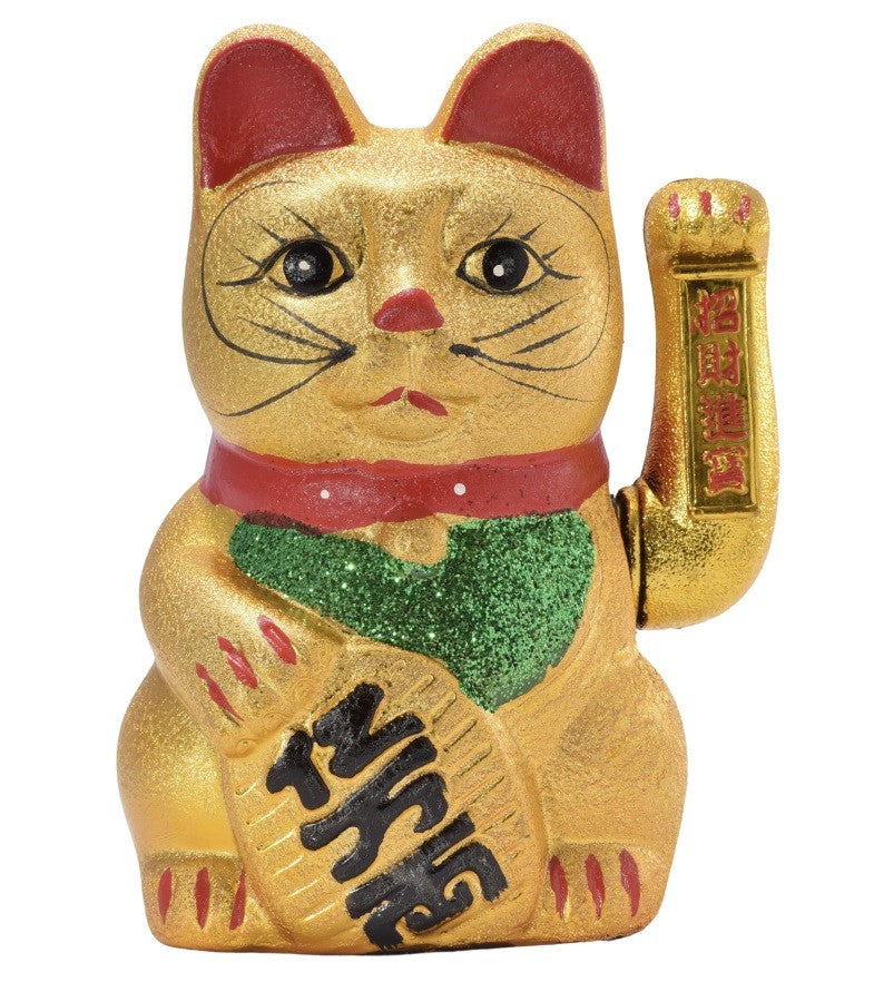 Gato de la Suerte Dorado Grande