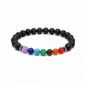 Pulsera de 7 Chakras con Piedra Volcánica
