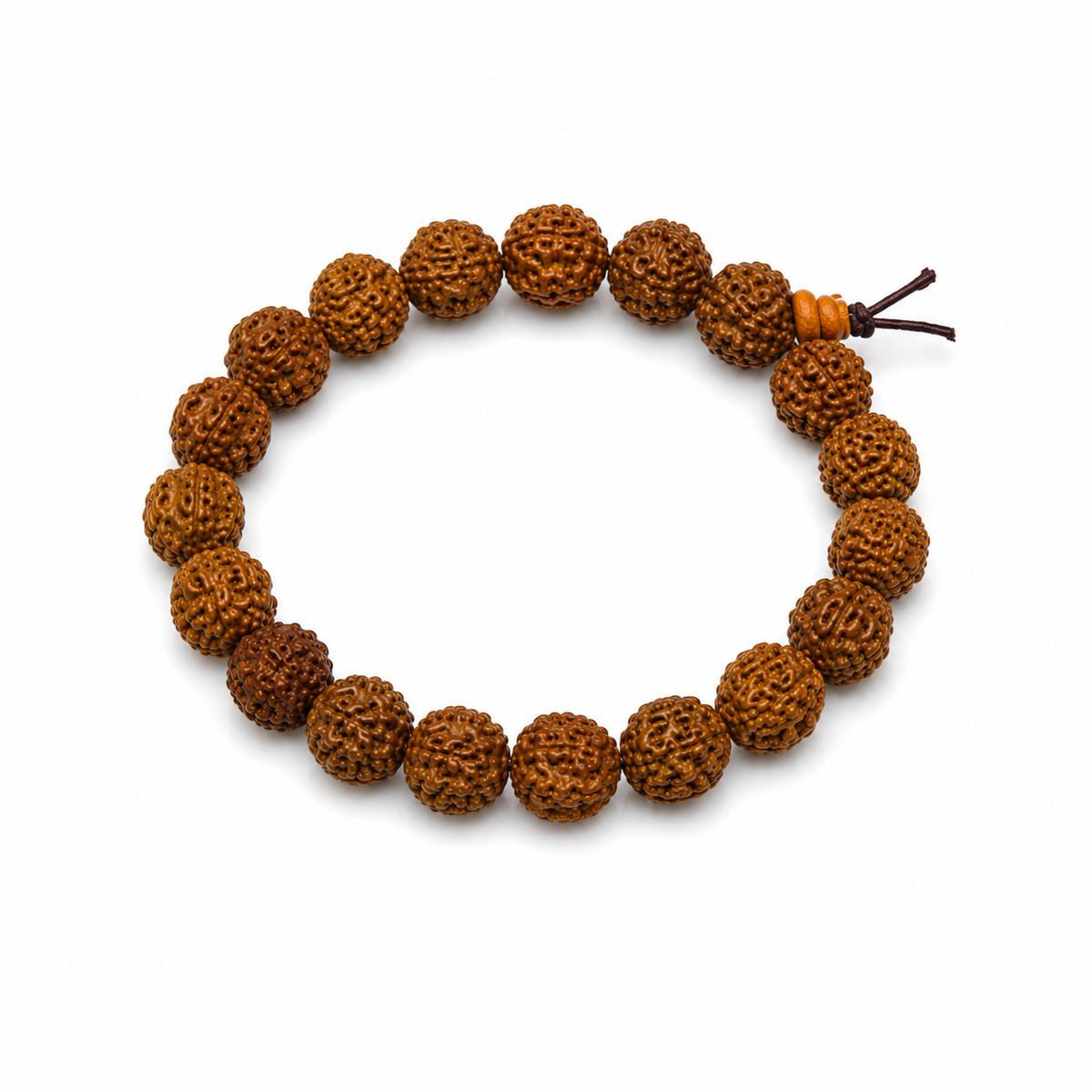 Pulsera de Semillas de Rudraksha Natural