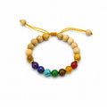 Pulsera de Palo Santo con Piedras de los 7 Chakras