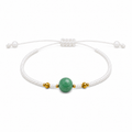 Pulsera Ajustable de Jadeíta con Mostacillas Blancas