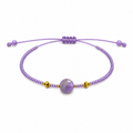 Pulsera Ajustable de Amatista con Mostacillas Lila