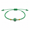 Pulsera Ajustable de Jadeíta con Mostacillas Verdes
