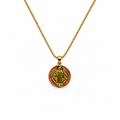 Collar San Benito Dorado con Detalles Rojos