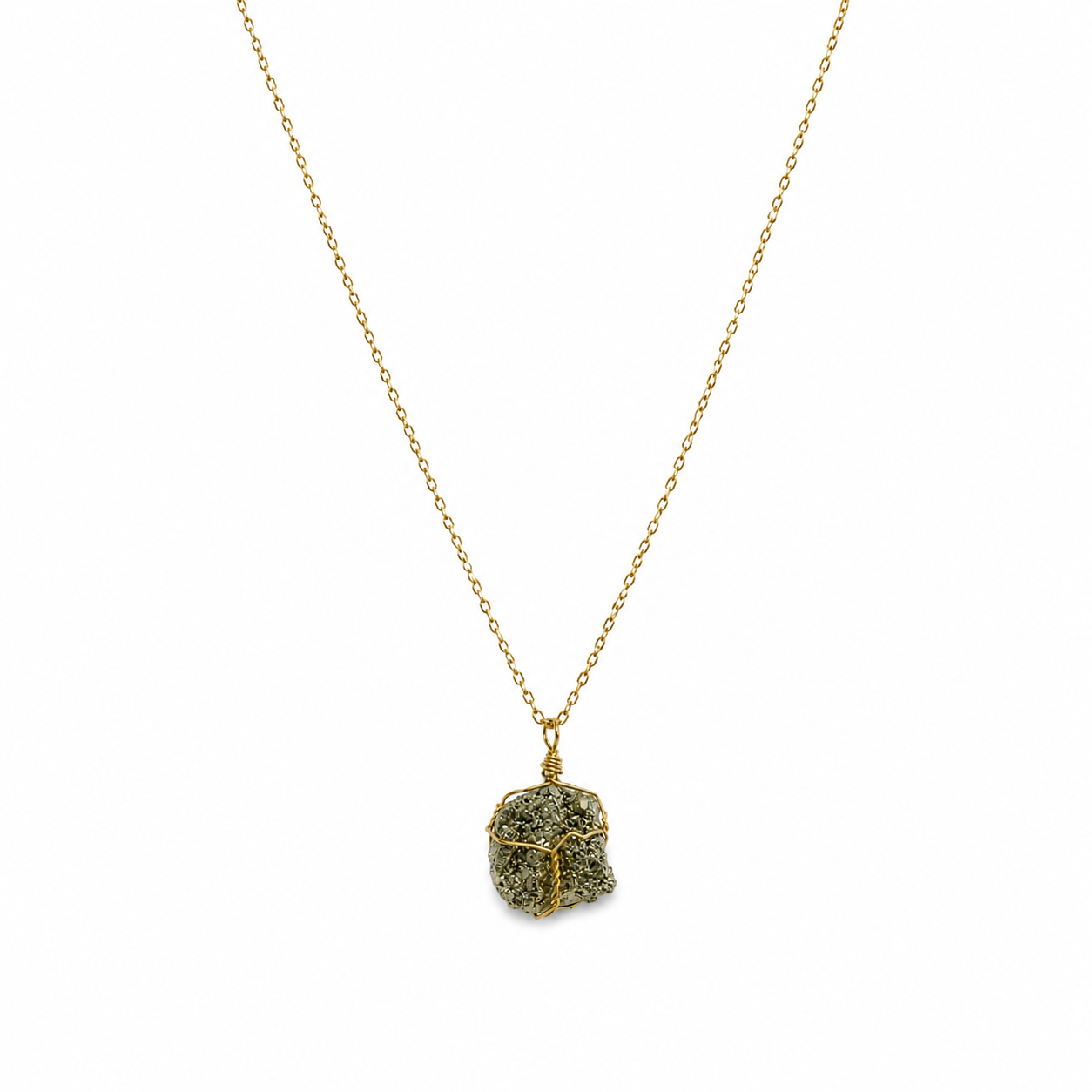 Collar con Pirita Natural para Prosperidad y Abundancia