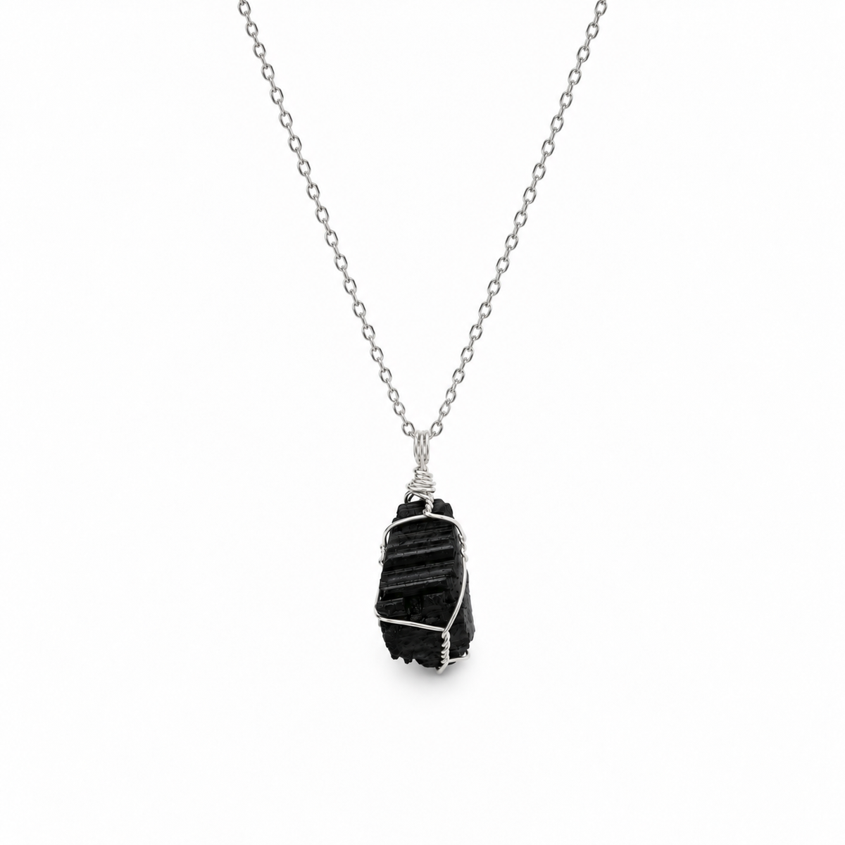 Collar con Dije de Turmalina Negra en Bruto – Piedra Natural de Protección Energética