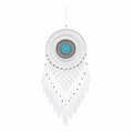 Atrapasueños Grande Blanco con Mandala Azul y Plumas