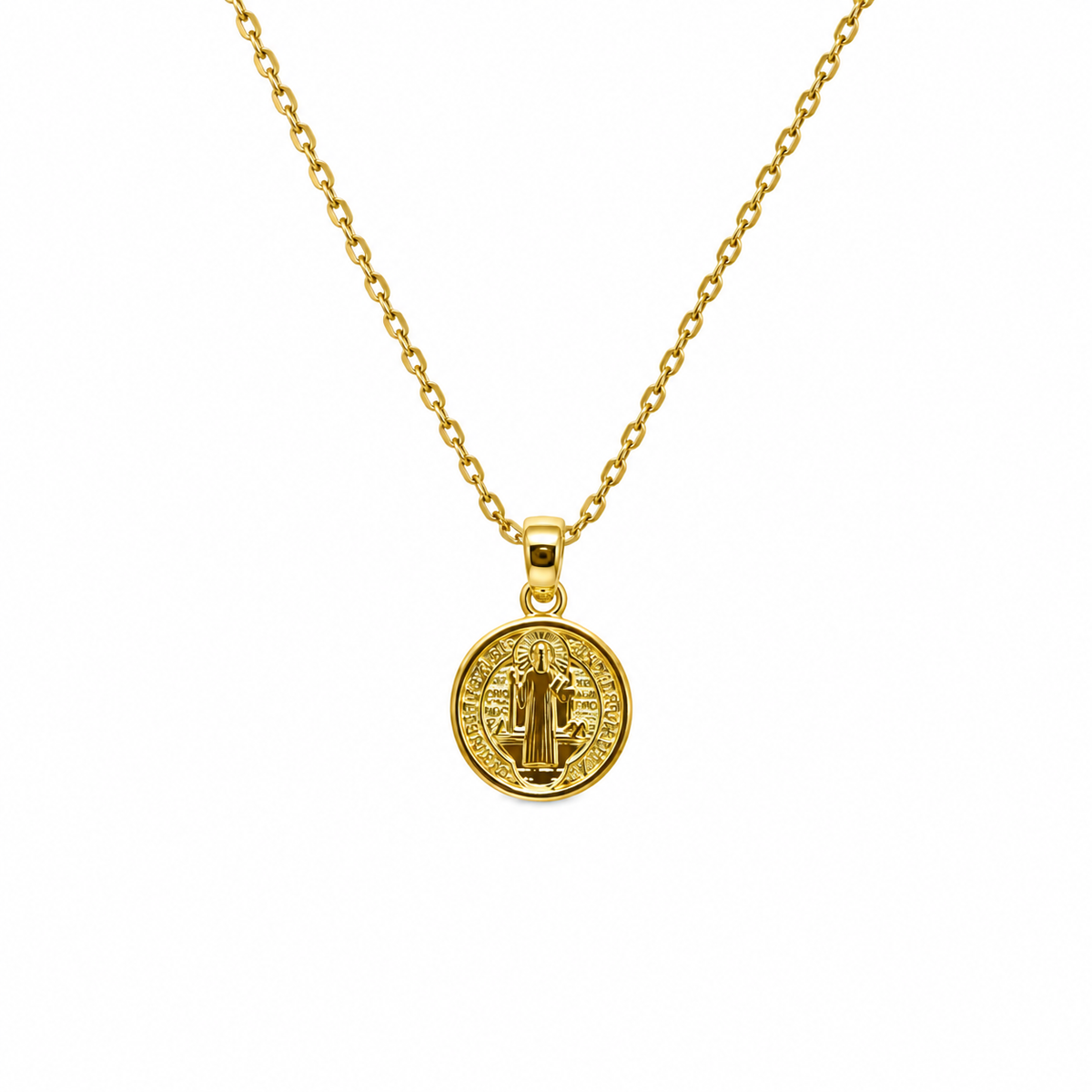 Collar San Benito Dorado con Medalla