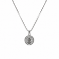 Collar San Benito Plateado con Medalla