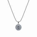 Collar San Benito Plateado con Medalla