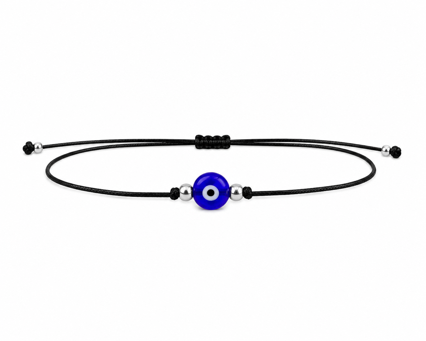 Pulsera Ajustable de Ojo Turco con Hilo Negro – Amuleto de Protección contra el Mal de Ojo