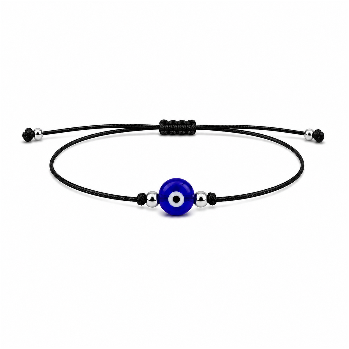 Pulsera Ajustable de Ojo Turco con Hilo Negro – Amuleto de Protección contra el Mal de Ojo