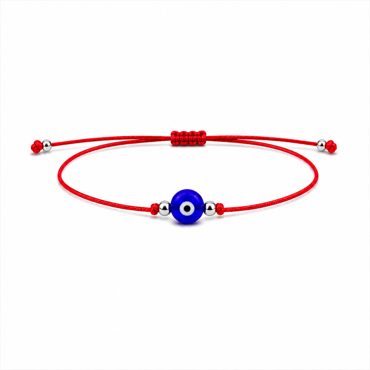 Pulsera Ajustable de Hilo Rojo con Ojo Turco – Amuleto de Protección y Buena Energía