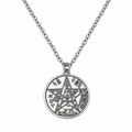 Collar con Dije de Tetragrammaton Plateado de Acero Inoxidable