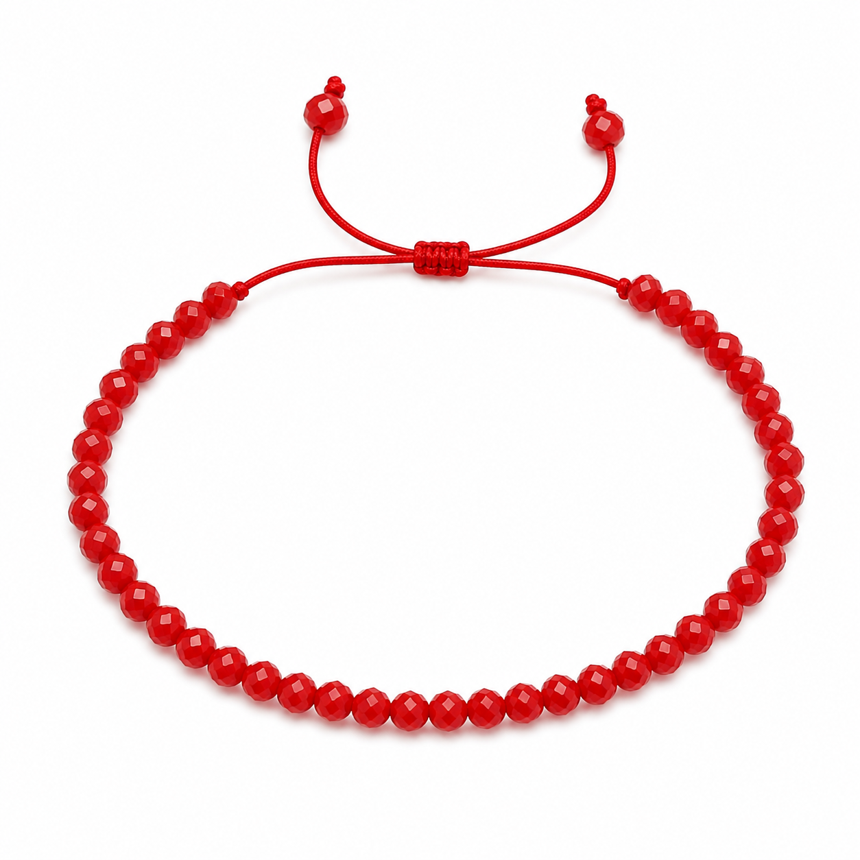 Pulsera Ajustable de Mostacillas Rojas