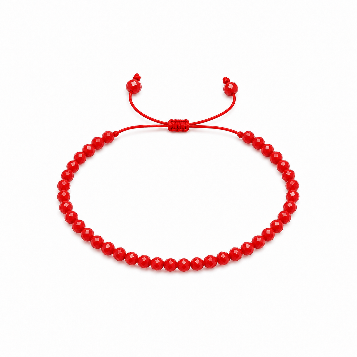 Pulsera Ajustable de Mostacillas Rojas