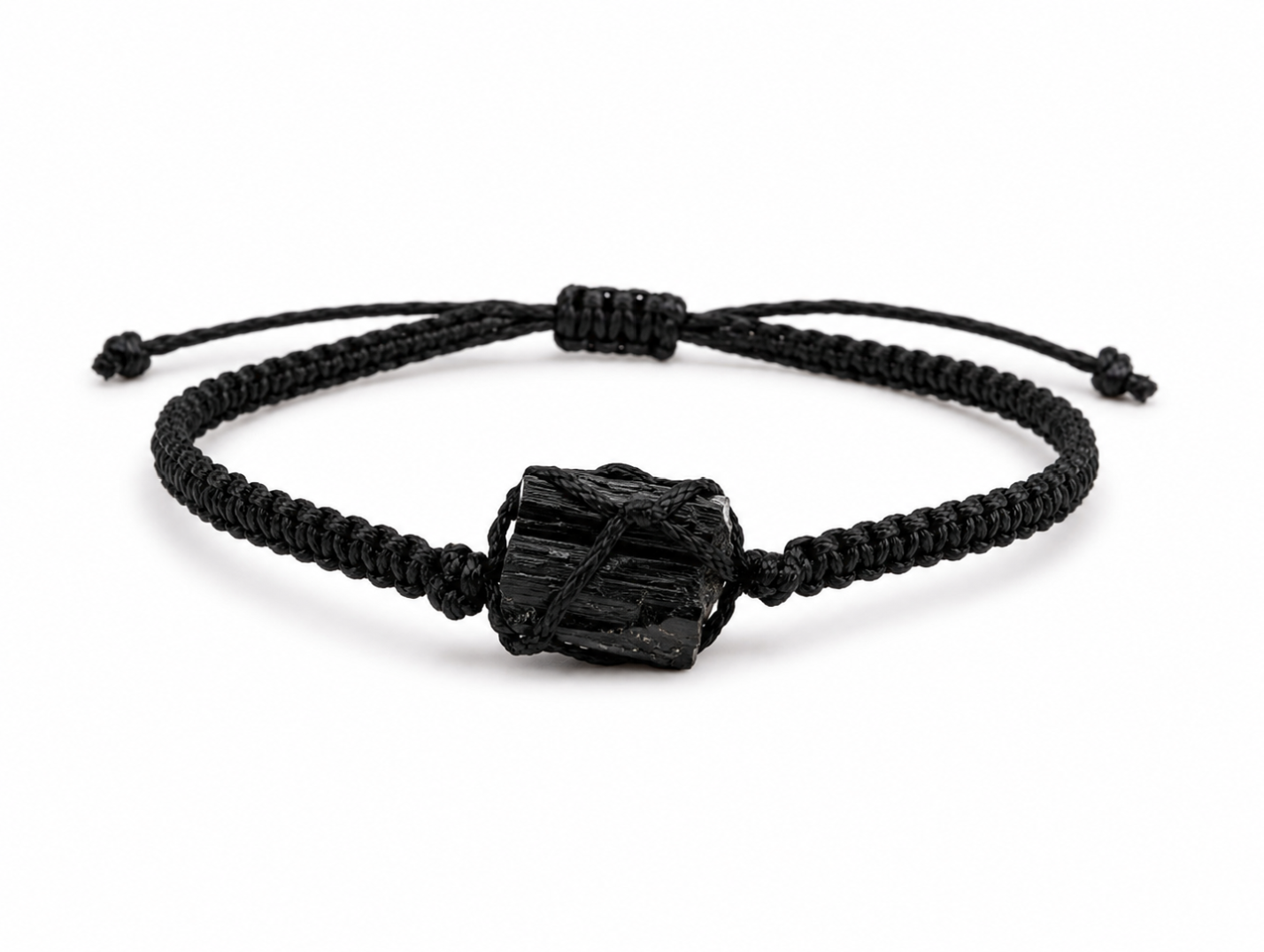 Pulsera Ajustable con Turmalina Negra en Bruto – Piedra Natural de Protección Energética