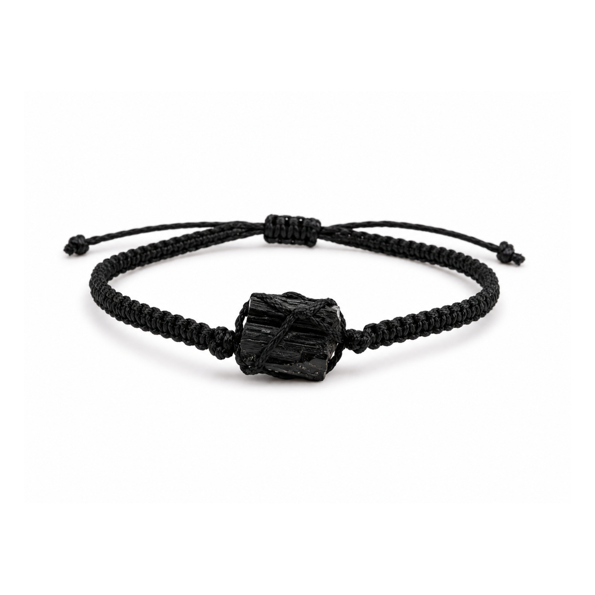 Pulsera Ajustable con Turmalina Negra en Bruto – Piedra Natural de Protección Energética