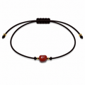 Pulsera Ajustable de Jaspe Rojo con Hilo Negro – Piedra Natural de Fortaleza y Vitalidad