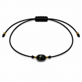 Pulsera Ajustable de Actinolita con Hilo Negro – Piedra Natural de Protección y Fortaleza