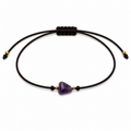 Pulsera Ajustable de Amatista con Hilo Negro – Piedra Natural de Serenidad y Claridad