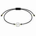 Pulsera Ajustable de Cuarzo Cristal con Hilo Negro – Piedra Natural de Claridad y Armonía
