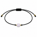 Pulsera Ajustable de Cuarzo Rosa con Hilo Negro – Piedra Natural de Amor y Armonía