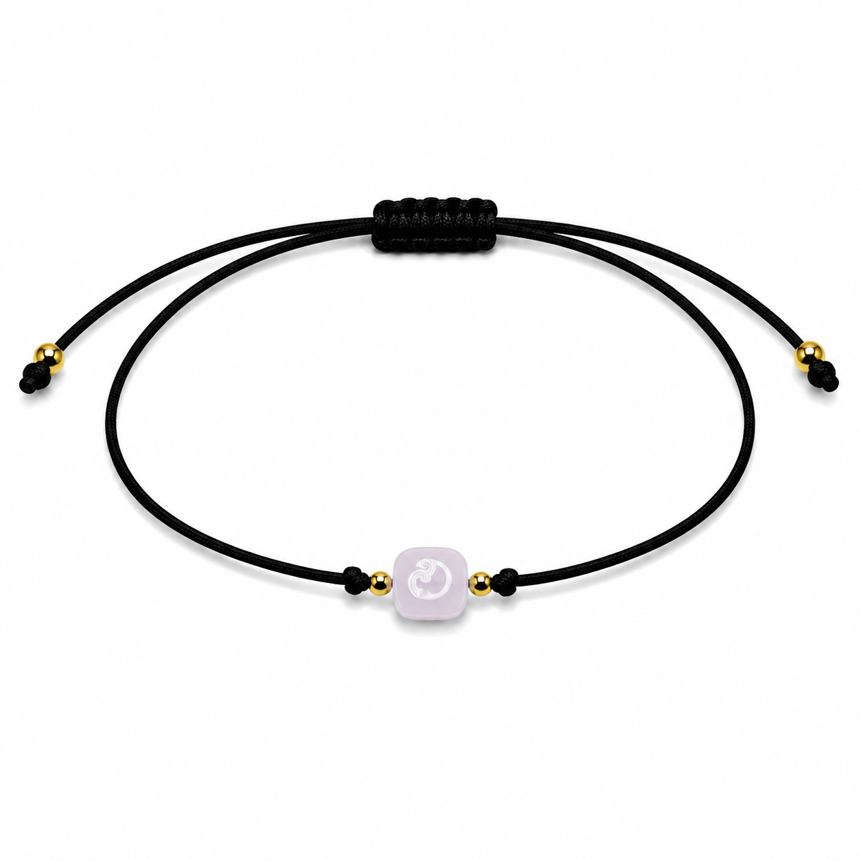 Pulsera Ajustable de Cuarzo Rosa con Hilo Negro – Piedra Natural de Amor y Armonía
