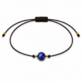 Pulsera Ajustable de Lapislázuli con Hilo Negro – Piedra Natural de Sabiduría y Comunicación