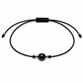 Pulsera Ajustable de Obsidiana Negra  con Hilo Negro – Protección y Fortaleza