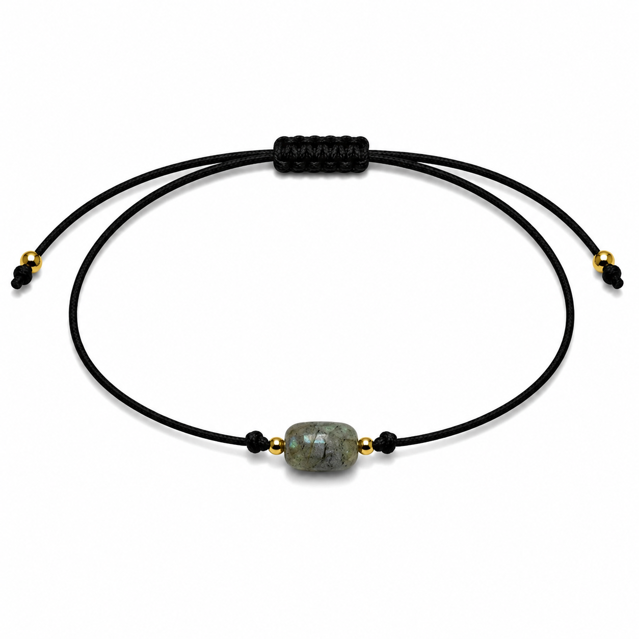 Pulsera Ajustable de Serpentina con Hilo Negro – Piedra Natural de Equilibrio y Renovación