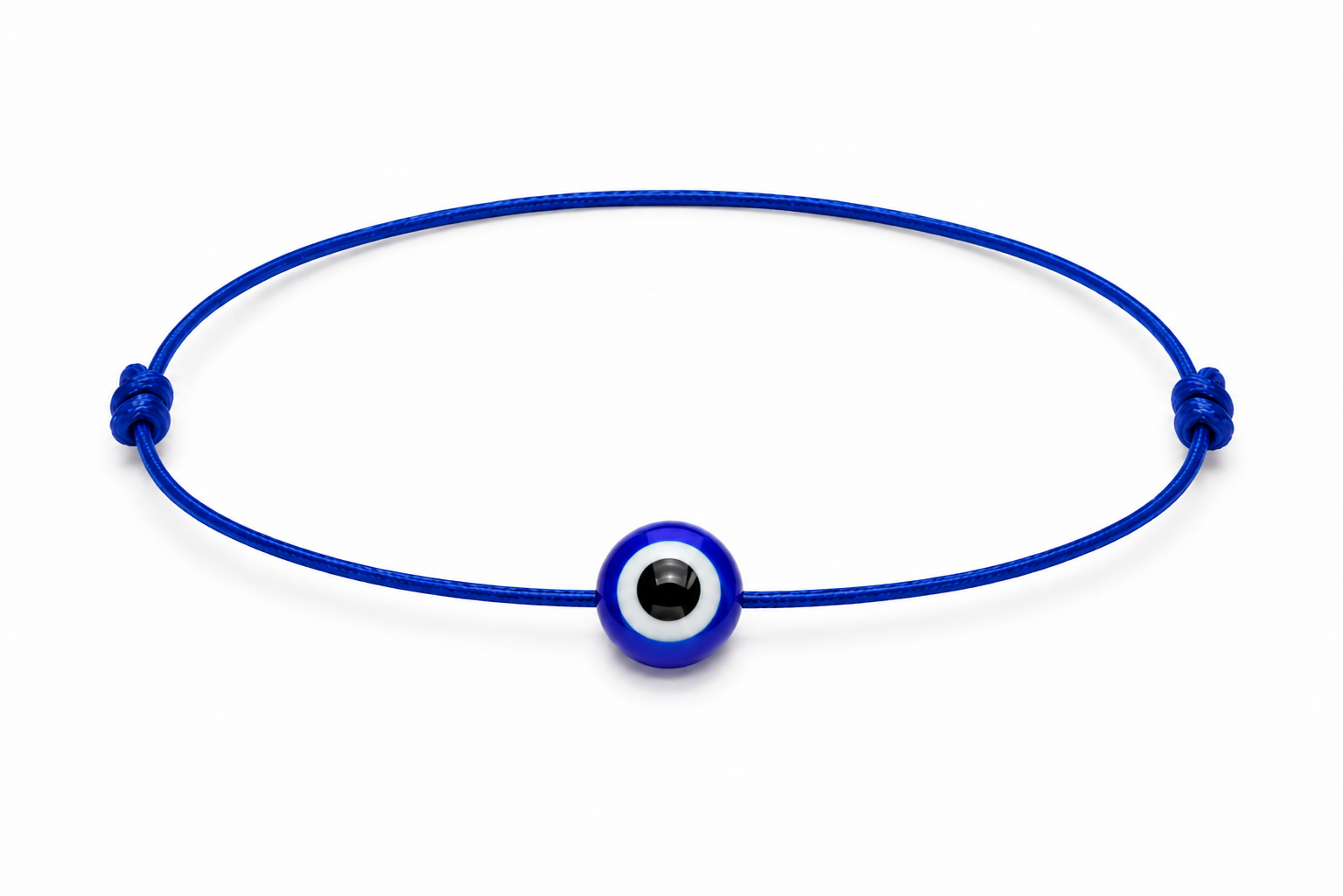 Pulsera Ajustable de Ojo Turco Azul con Hilo Azul – Amuleto de Protección