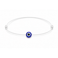 Pulsera Ajustable de Ojo Turco Azul con Hilo Blanco – Amuleto de Protección