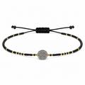 Pulsera Ajustable de San Benito con Mostacillas Negras – Amuleto de Protección