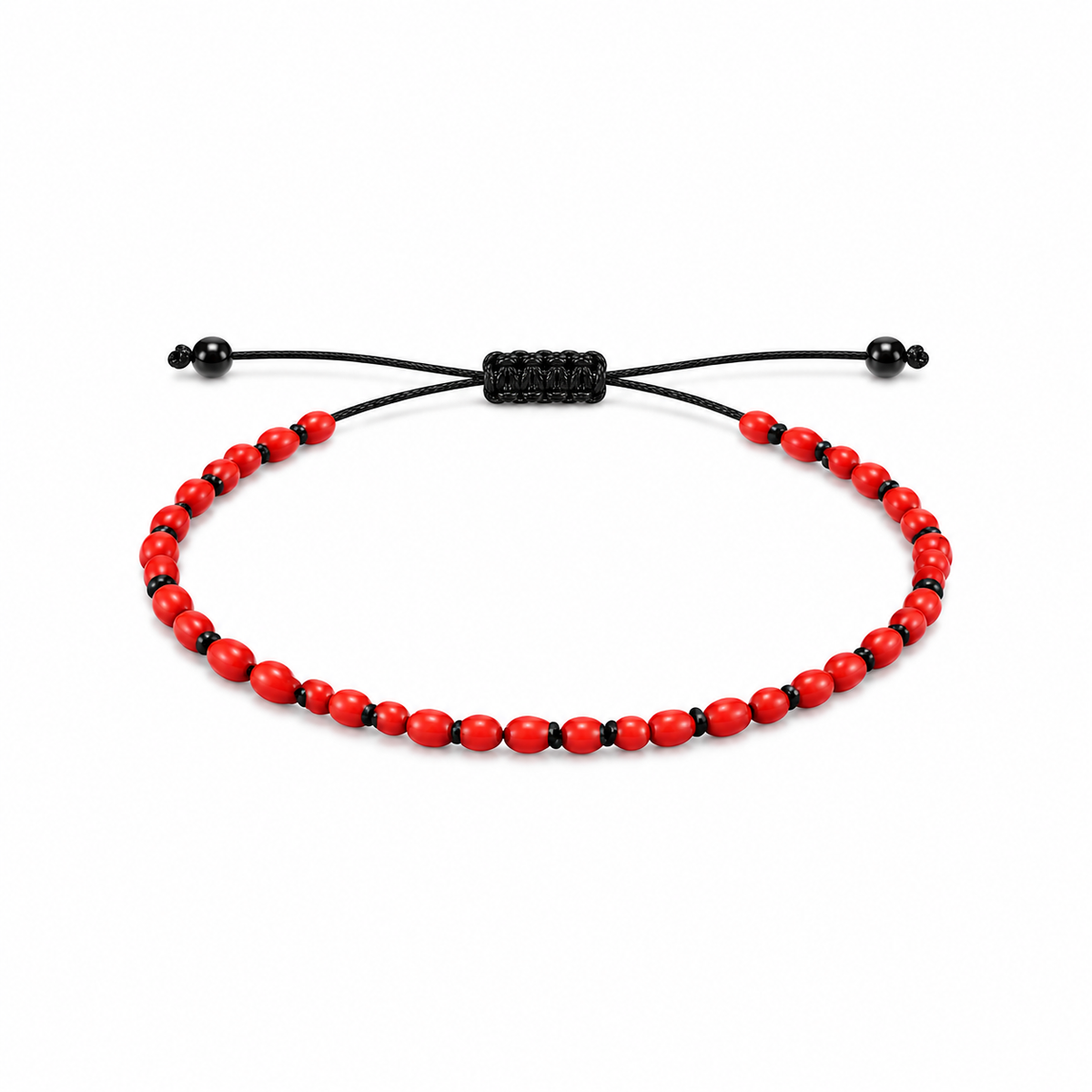 Pulsera Ajustable de Huayruro con Hilo Negro – Semillas Naturales de Protección y Buena Suerte