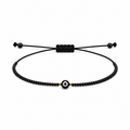 Pulsera Ajustable de Ojo Turco Negro con Mostacillas – Amuleto de Protección