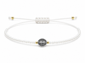 Pulsera Ajustable de San Benito con Mostacillas Blancas – Medalla de Protección