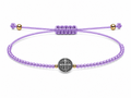Pulsera Ajustable de San Benito con Mostacillas Lila – Medalla de Protección