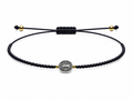 Pulsera Ajustable de San Benito con Mostacillas Negras  – Medalla de Protección