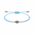 Pulsera de San Benito con Mostacillas Celestes – Medalla de Protección