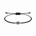 Pulsera Ajustable de San Benito con Mostacillas Negras  – Medalla de Protección
