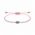 Pulsera Ajustable de San Benito con Mostacillas Rosadas – Medalla de Protección
