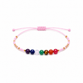 Pulsera Ajustable de los 7 Chakras con Mostacillas Rosadas