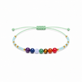 Pulsera Ajustable de los 7 Chakras con Mostacillas Celestes