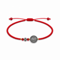 en vez de fuscia rojo Pulsera Ajustable de San Benito con Cruz y Mostacillas Rojas
